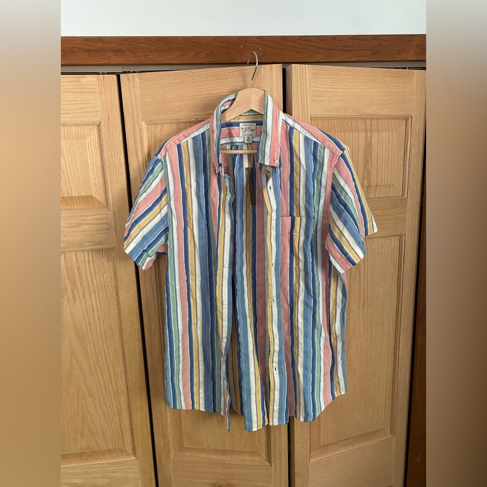 J crew button down colorful shirt